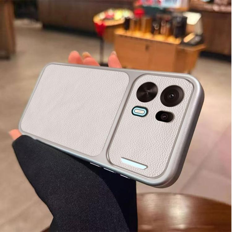 For OPPO K15 Pro+ Large Window Leather Textured Coated TPU Phone Case - White