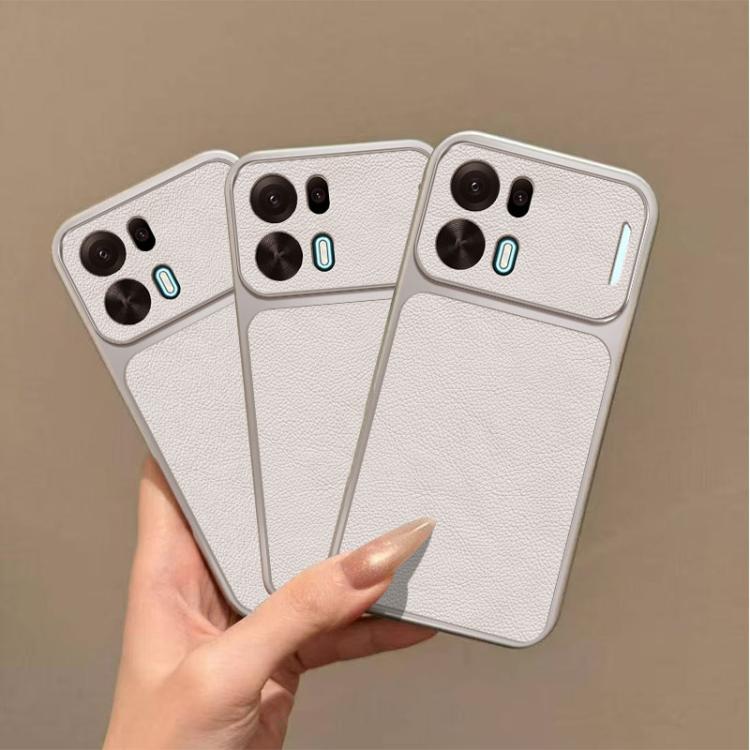 For OPPO K15 Pro+ Large Window Leather Textured Coated TPU Phone Case - White