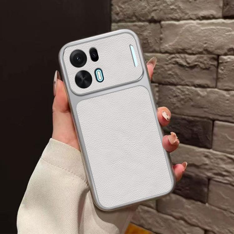 For OPPO K15 Pro 5G Large Window Leather Textured Coated TPU Phone Case - White