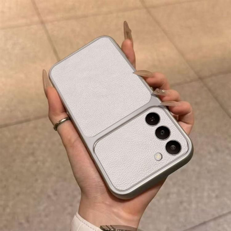 For Realme C83 5G Large Window Leather Textured Coated TPU Phone Case - White