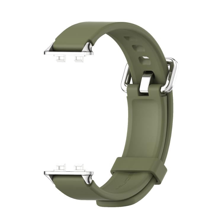 For Huawei Band 11 / Band 11 Pro MIJOBS Silver Pin Buckle Silicone Watch Band