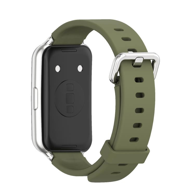 For Huawei Band 11 / Band 11 Pro MIJOBS Silver Pin Buckle Silicone Watch Band