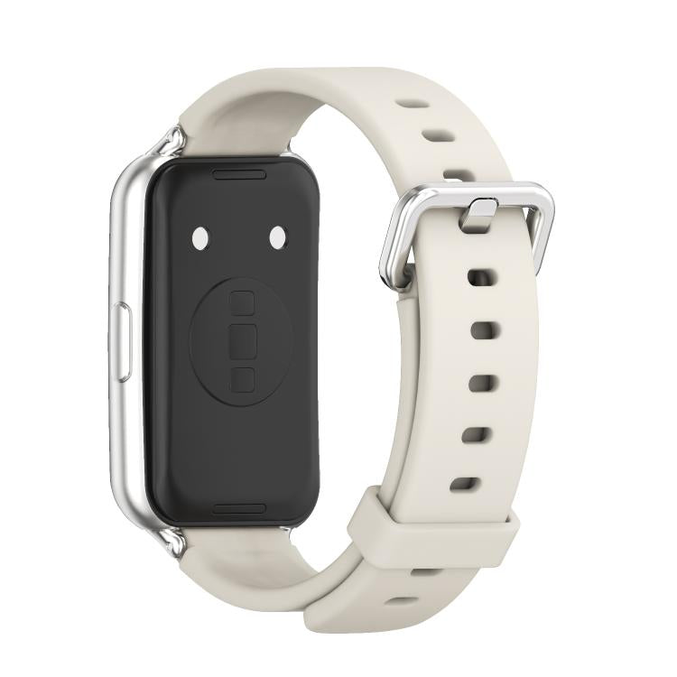 For Huawei Band 11 / Band 11 Pro MIJOBS Silver Pin Buckle Silicone Watch Band