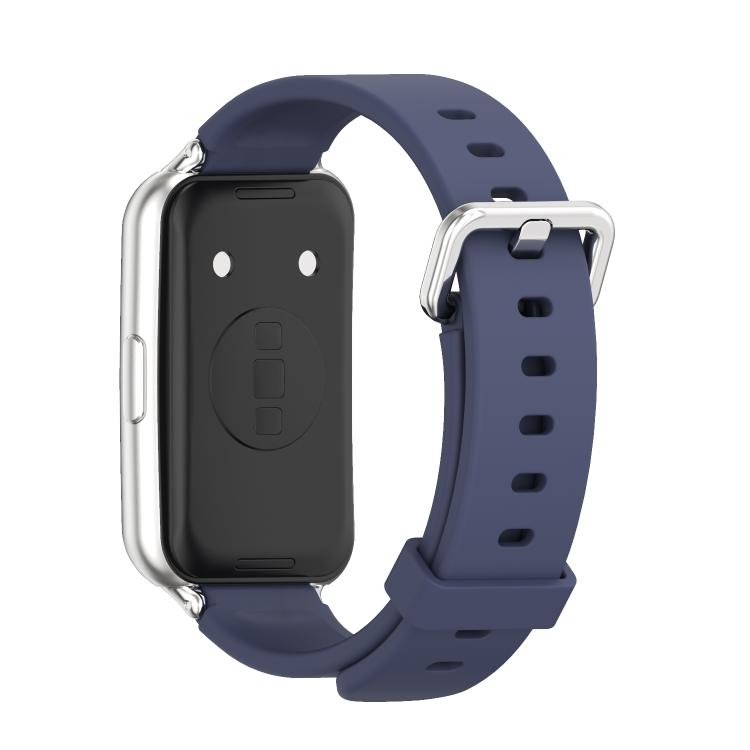 For Huawei Band 11 / Band 11 Pro MIJOBS Silver Pin Buckle Silicone Watch Band