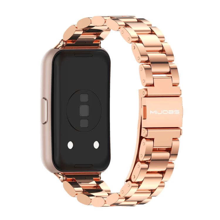 For Huawei Band 11 / Band 11 Pro MIJOBS Three Beads Stainless Steel Watch Band