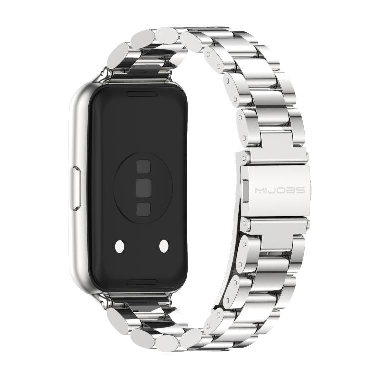 For Huawei Band 11 / Band 11 Pro MIJOBS Three Beads Stainless Steel Watch Band