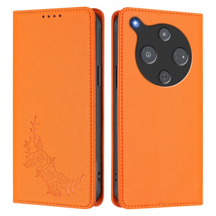 For ZTE nubia P9 Pro 5G / Optus X Pro 2 5G Peony Embossed Magnetic RFID Vegan Leather Phone Case