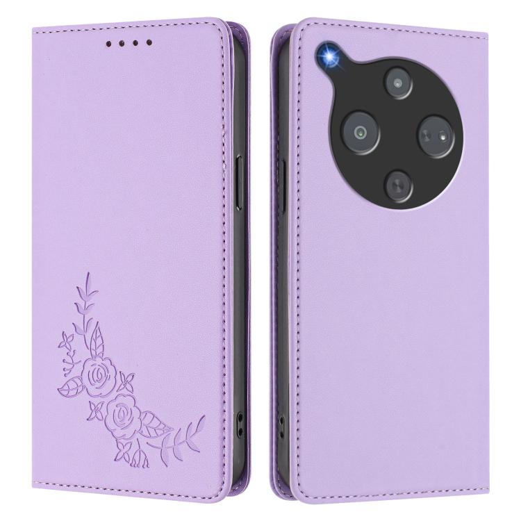 For ZTE nubia P9 Pro 5G / Optus X Pro 2 5G Peony Embossed Magnetic RFID Vegan Leather Phone Case