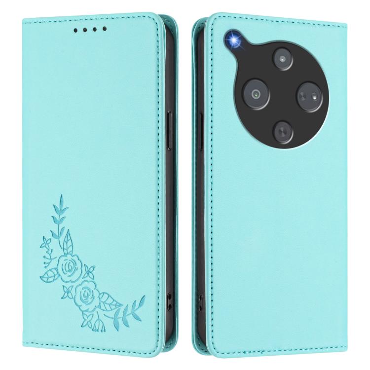 For ZTE nubia P9 Pro 5G / Optus X Pro 2 5G Peony Embossed Magnetic RFID Vegan Leather Phone Case