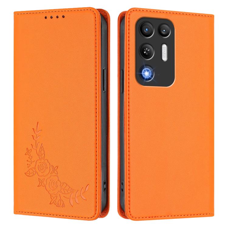 For ZTE nubia RedMagic 11 Air Peony Embossed Magnetic RFID Vegan Leather Phone Case