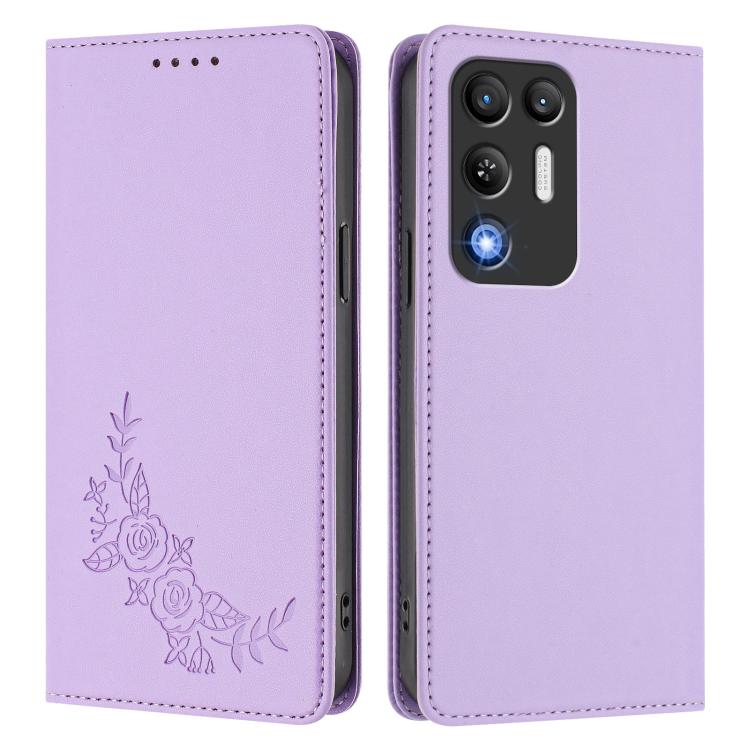 For ZTE nubia RedMagic 11 Air Peony Embossed Magnetic RFID Vegan Leather Phone Case