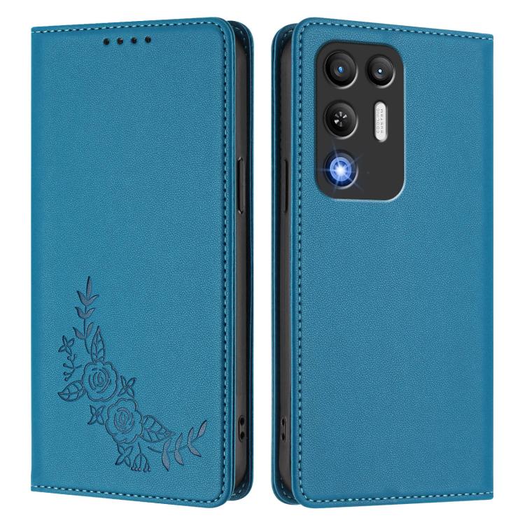 For ZTE nubia RedMagic 11 Air Peony Embossed Magnetic RFID Vegan Leather Phone Case