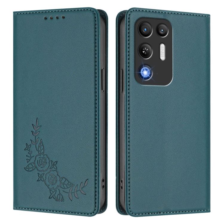 For ZTE nubia RedMagic 11 Air Peony Embossed Magnetic RFID Vegan Leather Phone Case