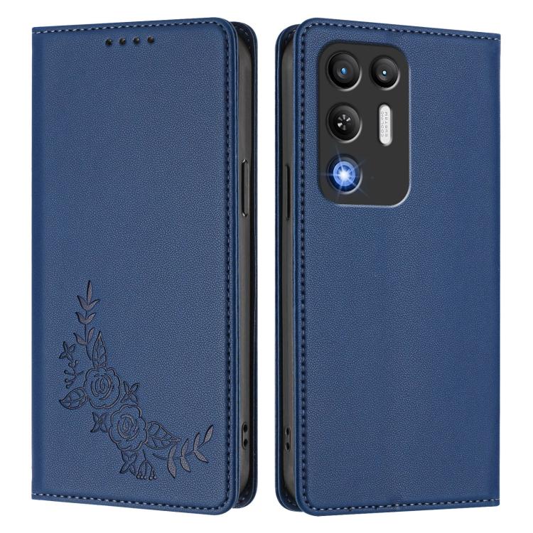 For ZTE nubia RedMagic 11 Air Peony Embossed Magnetic RFID Vegan Leather Phone Case