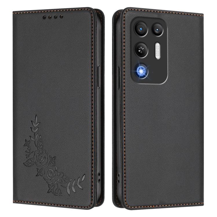 For ZTE nubia RedMagic 11 Air Peony Embossed Magnetic RFID Vegan Leather Phone Case