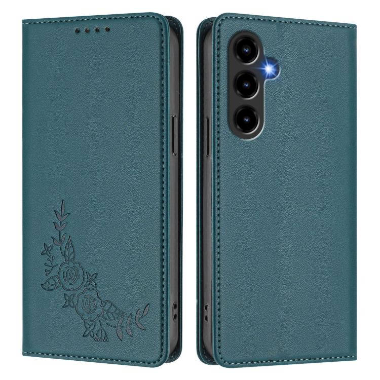 For ZTE nubia V80 Max Peony Embossed Magnetic RFID Vegan Leather Phone Case