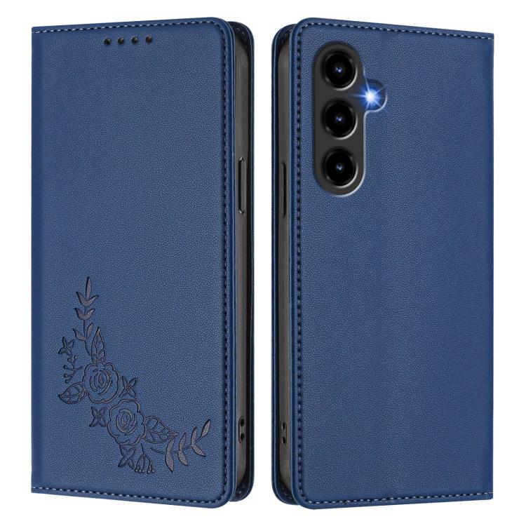 For ZTE nubia V80 Max Peony Embossed Magnetic RFID Vegan Leather Phone Case