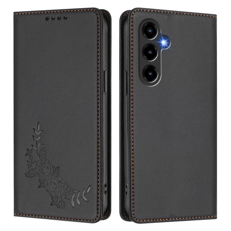 For ZTE nubia V80 Max Peony Embossed Magnetic RFID Vegan Leather Phone Case