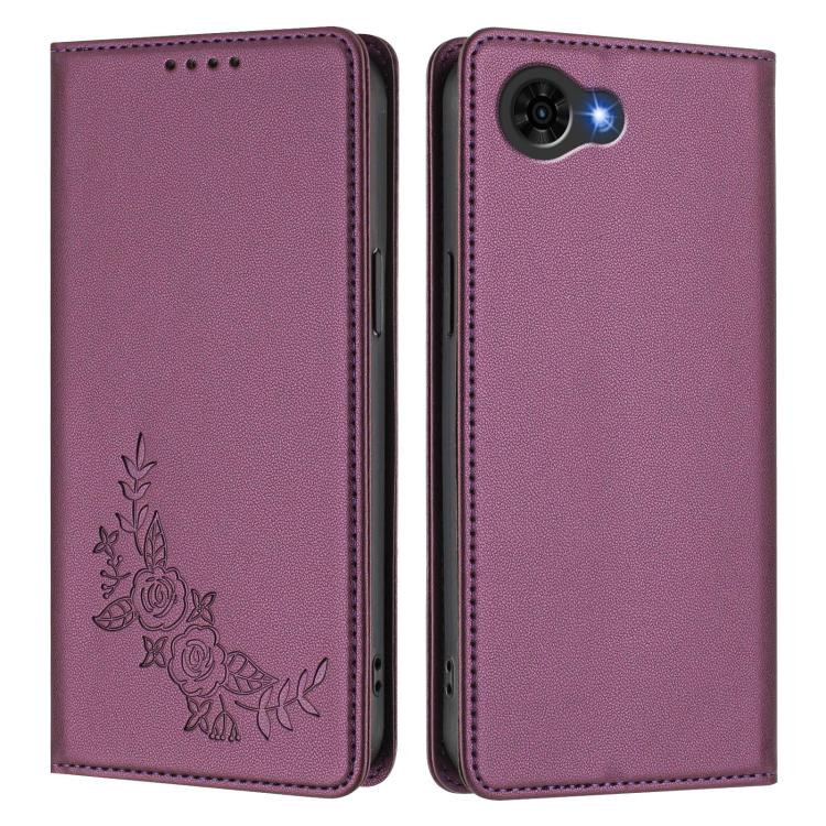 For ZTE nubia S2e A597ZT / S2R / S2 Lite Peony Embossed Magnetic RFID Vegan Leather Phone Case