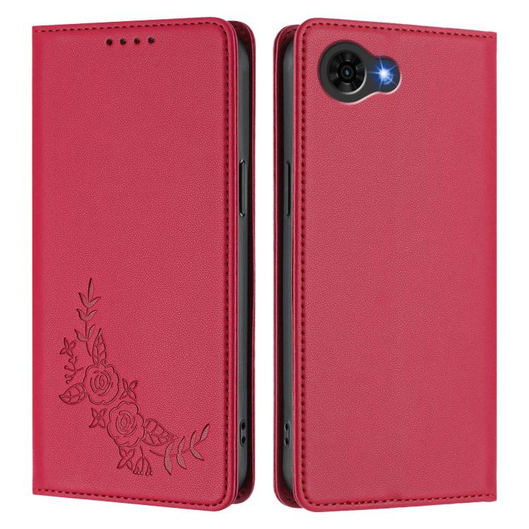 For ZTE nubia S2e A597ZT / S2R / S2 Lite Peony Embossed Magnetic RFID Vegan Leather Phone Case