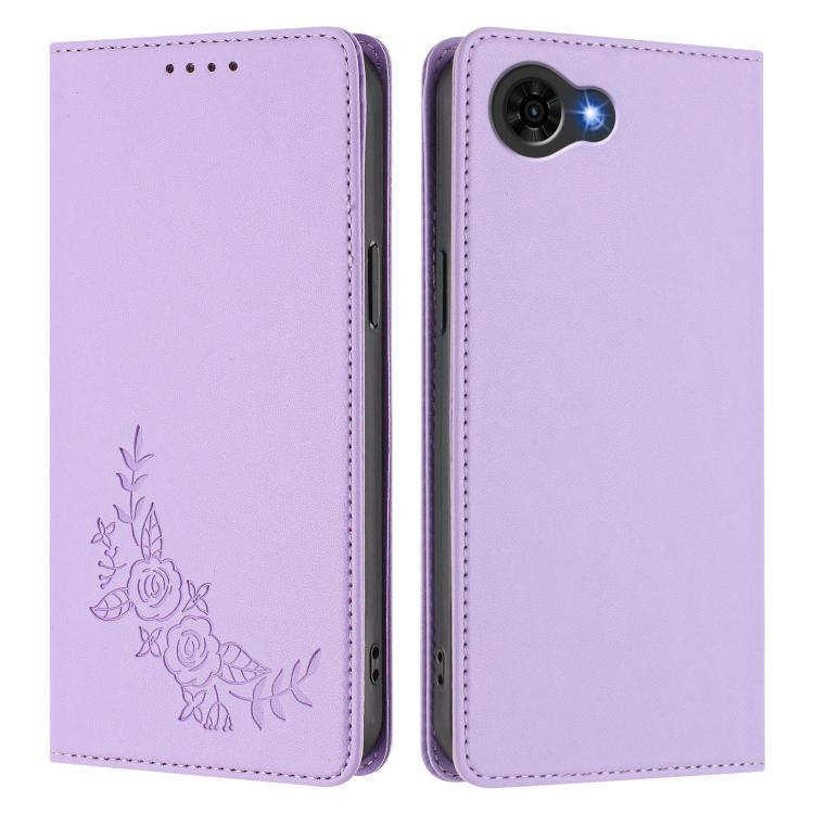 For ZTE nubia S2e A597ZT / S2R / S2 Lite Peony Embossed Magnetic RFID Vegan Leather Phone Case