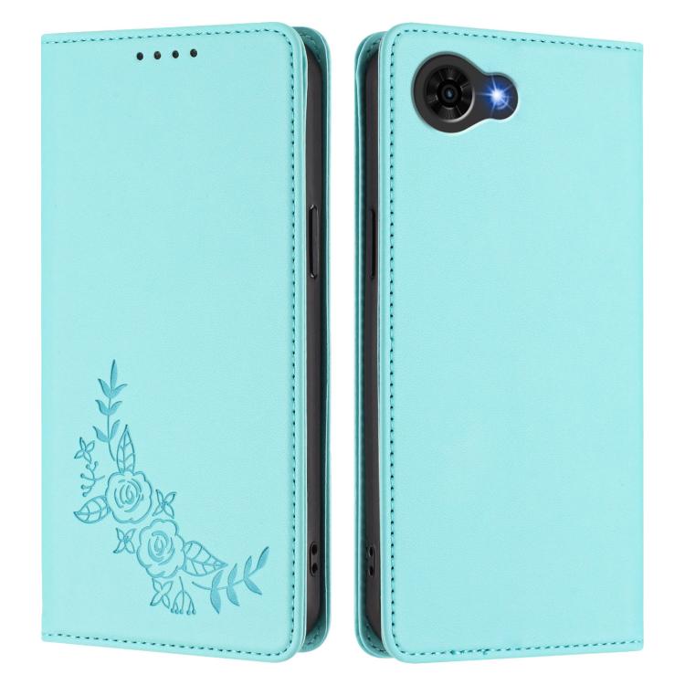For ZTE nubia S2e A597ZT / S2R / S2 Lite Peony Embossed Magnetic RFID Vegan Leather Phone Case