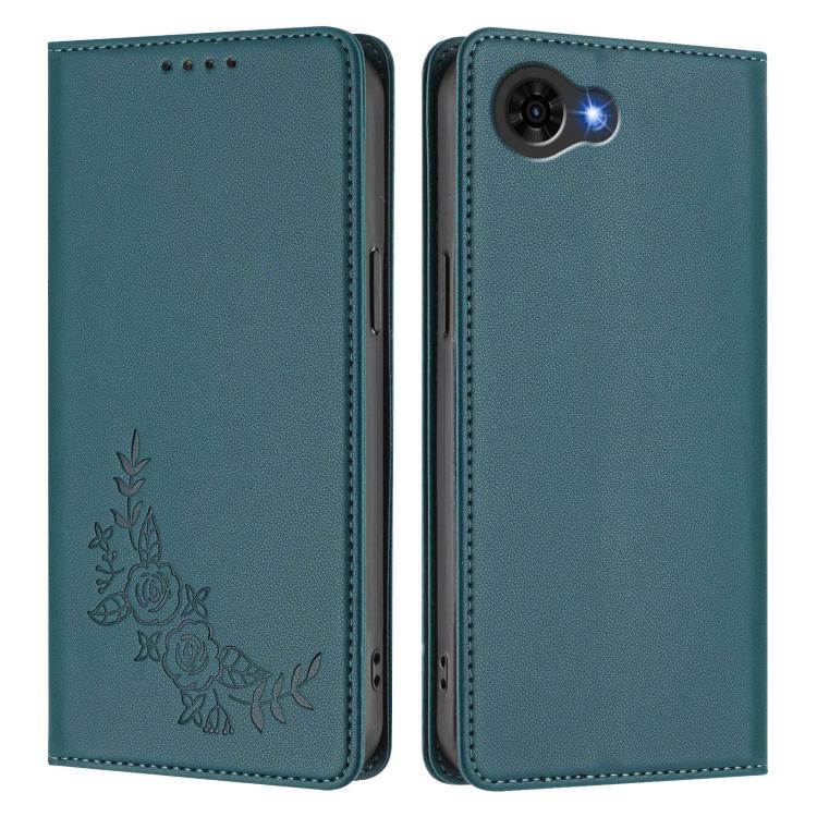 For ZTE nubia S2e A597ZT / S2R / S2 Lite Peony Embossed Magnetic RFID Vegan Leather Phone Case
