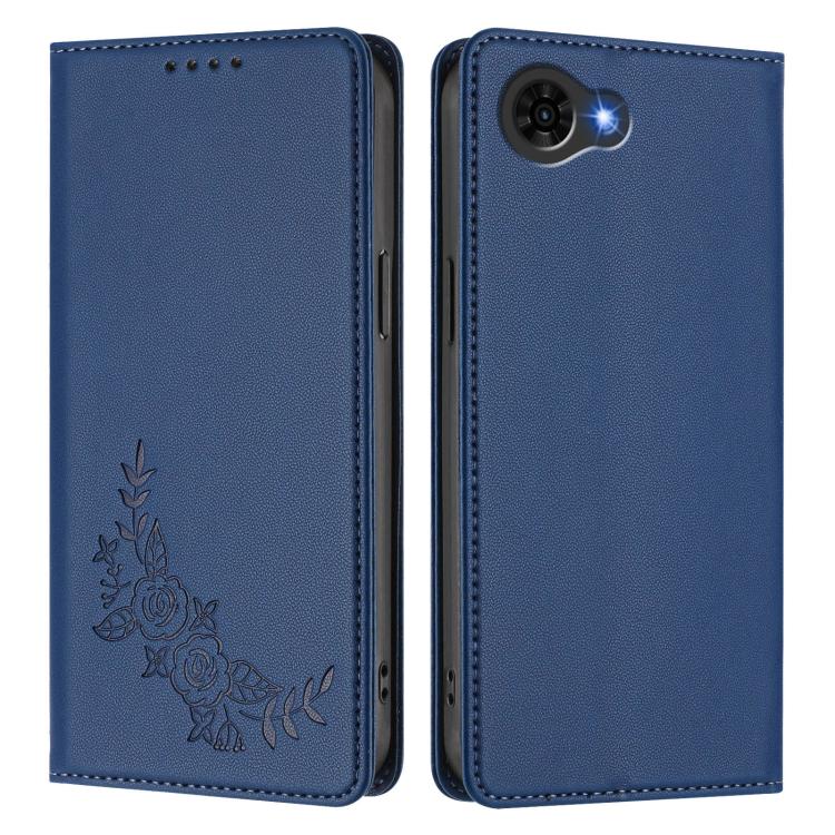 For ZTE nubia S2e A597ZT / S2R / S2 Lite Peony Embossed Magnetic RFID Vegan Leather Phone Case