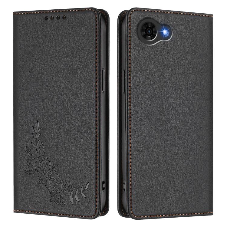 For ZTE nubia S2e A597ZT / S2R / S2 Lite Peony Embossed Magnetic RFID Vegan Leather Phone Case