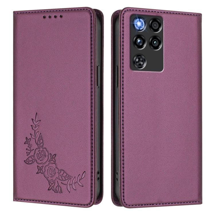 For ZTE nubia RedMagic 11 Pro / 11 Pro+ Peony Embossed Magnetic RFID Vegan Leather Phone Case