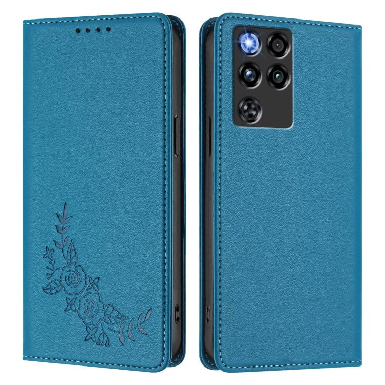 For ZTE nubia RedMagic 11 Pro / 11 Pro+ Peony Embossed Magnetic RFID Vegan Leather Phone Case