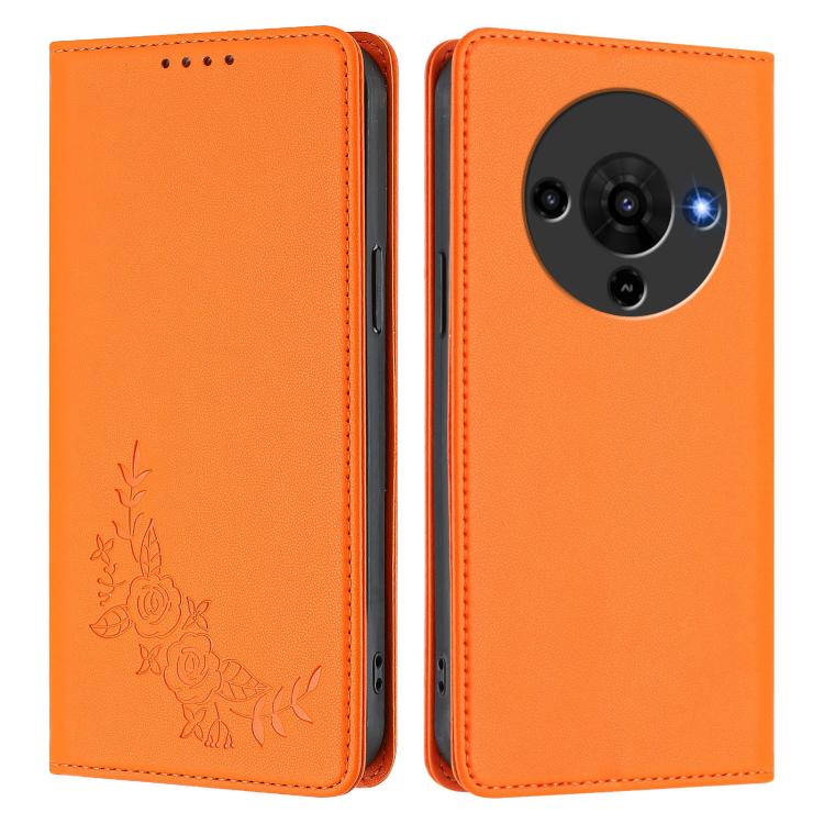 For ZTE Blade A76 5G Peony Embossed Magnetic RFID Vegan Leather Phone Case