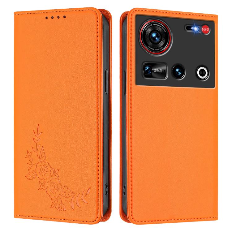 For ZTE nubia Z70 Ultra / Z70S Ultra Peony Embossed Magnetic RFID Vegan Leather Phone Case