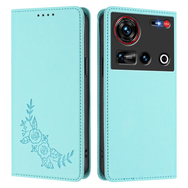 For ZTE nubia Z70 Ultra / Z70S Ultra Peony Embossed Magnetic RFID Vegan Leather Phone Case