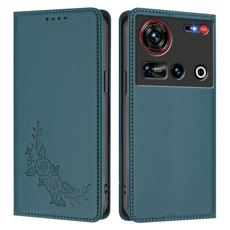 For ZTE nubia Z70 Ultra / Z70S Ultra Peony Embossed Magnetic RFID Vegan Leather Phone Case