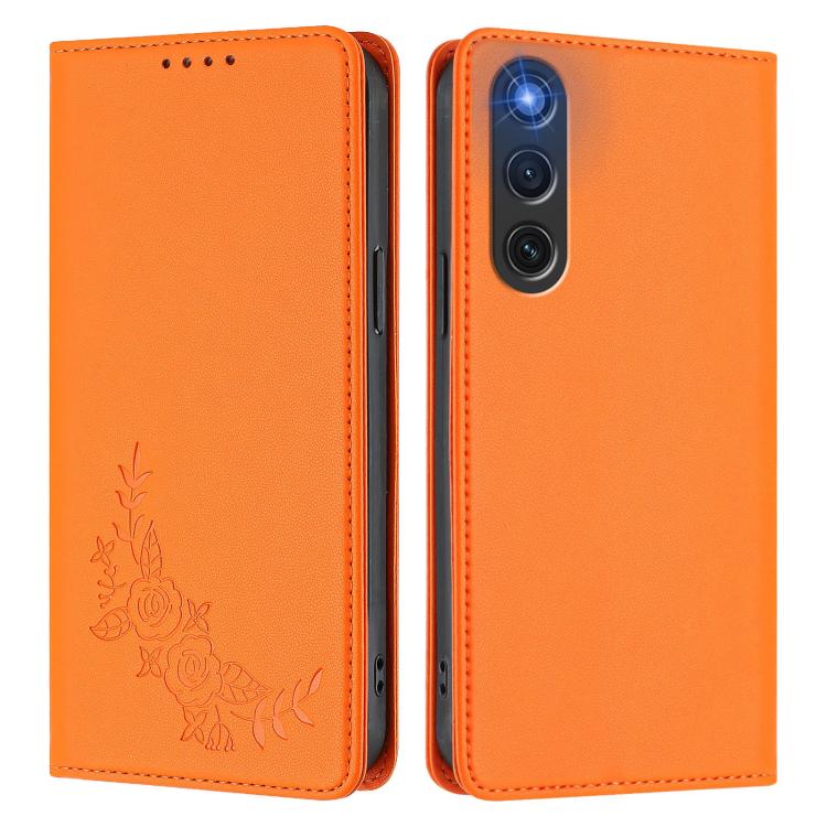 For ZTE nubia RedMagic 10 Air Peony Embossed Magnetic RFID Vegan Leather Phone Case