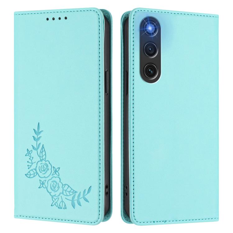 For ZTE nubia RedMagic 10 Air Peony Embossed Magnetic RFID Vegan Leather Phone Case