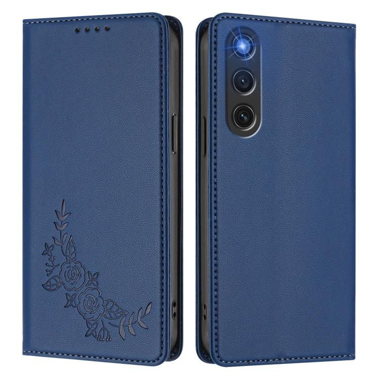 For ZTE nubia RedMagic 10 Air Peony Embossed Magnetic RFID Vegan Leather Phone Case