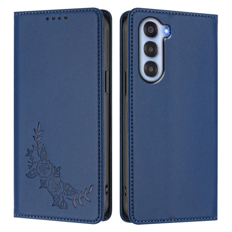 For ZTE nubia S 5G A403ZT Peony Embossed Magnetic RFID Vegan Leather Phone Case