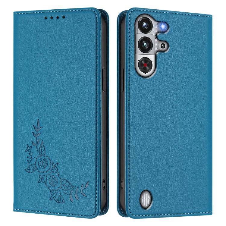For ZTE nubia RedMagic 10 Pro / 10 Pro+ Peony Embossed Magnetic RFID Vegan Leather Phone Case