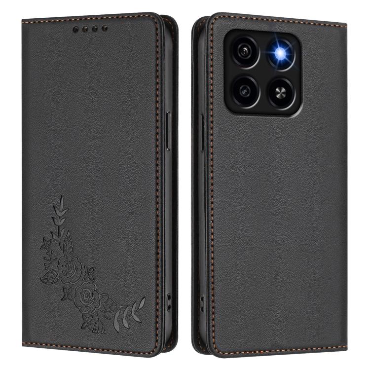 For ZTE Blade A35 / A55 Peony Embossed Magnetic RFID Vegan Leather Phone Case