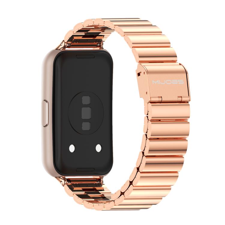 For Huawei Band 11 / Band 11 Pro MIJOBS Bamboo-Link Buckle Stainless Steel Watch Band