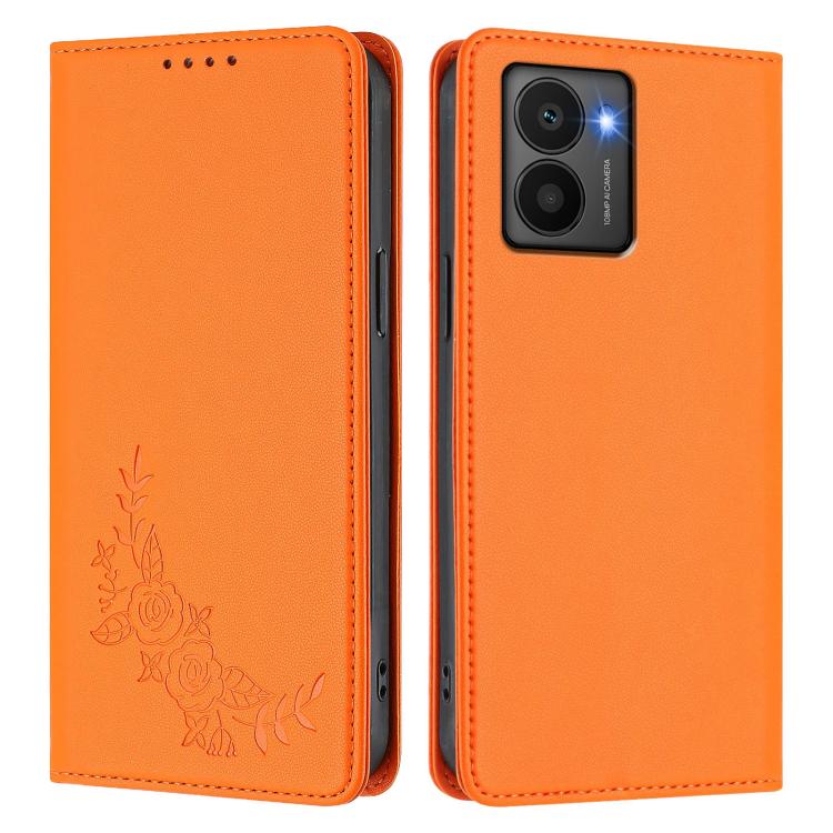 For HMD Fuison Peony Embossed Magnetic RFID Vegan Leather Phone Case