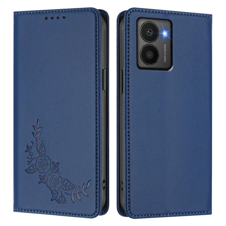 For HMD Fuison Peony Embossed Magnetic RFID Vegan Leather Phone Case