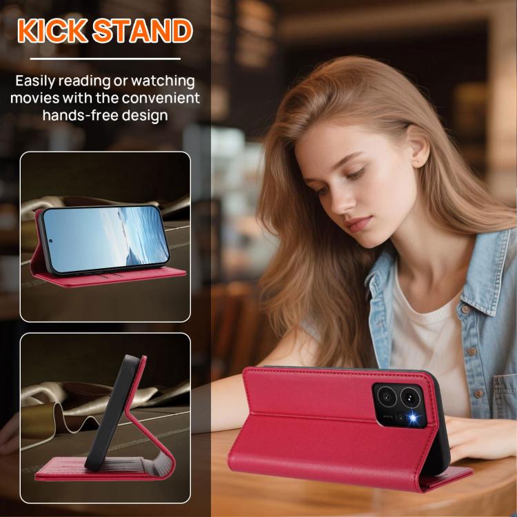 For HMD Skyline Peony Embossed Magnetic RFID Vegan Leather Phone Case