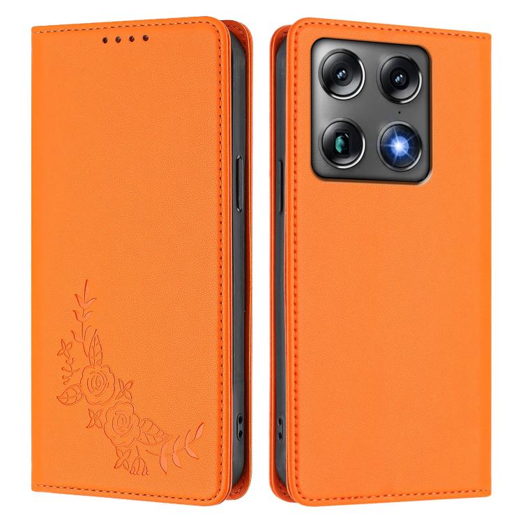 For Motorola Moto X70 Air Pro / Signature 5G Peony Embossed Magnetic RFID Vegan Leather Phone Case