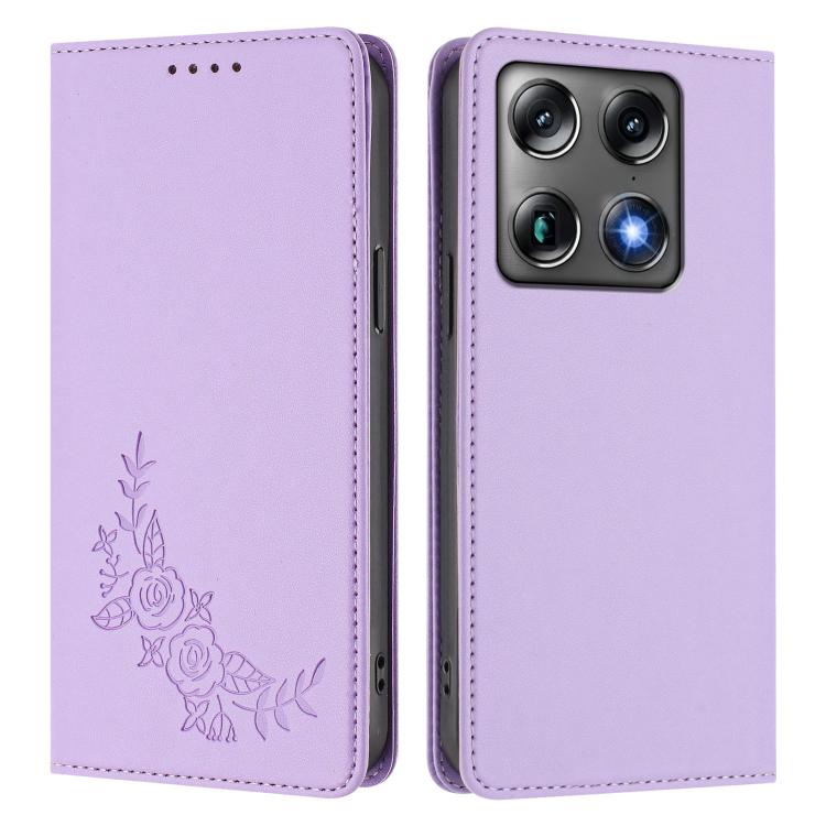 For Motorola Moto X70 Air Pro / Signature 5G Peony Embossed Magnetic RFID Vegan Leather Phone Case