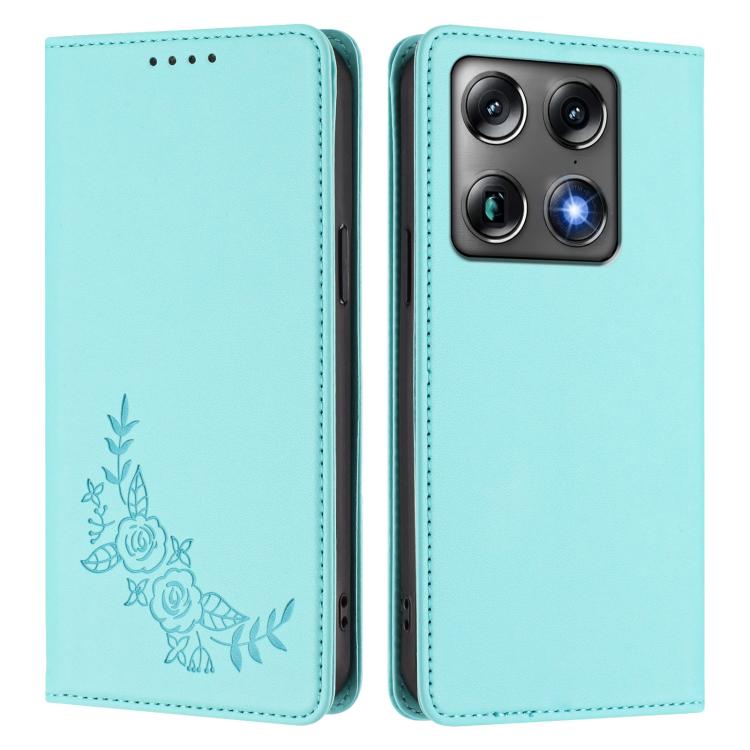 For Motorola Moto X70 Air Pro / Signature 5G Peony Embossed Magnetic RFID Vegan Leather Phone Case