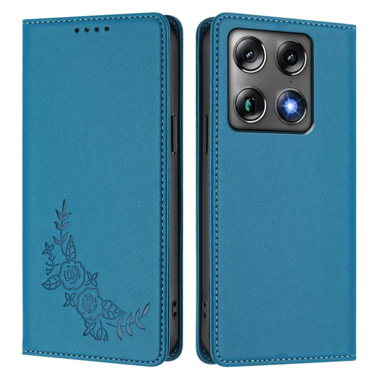 For Motorola Moto X70 Air Pro / Signature 5G Peony Embossed Magnetic RFID Vegan Leather Phone Case