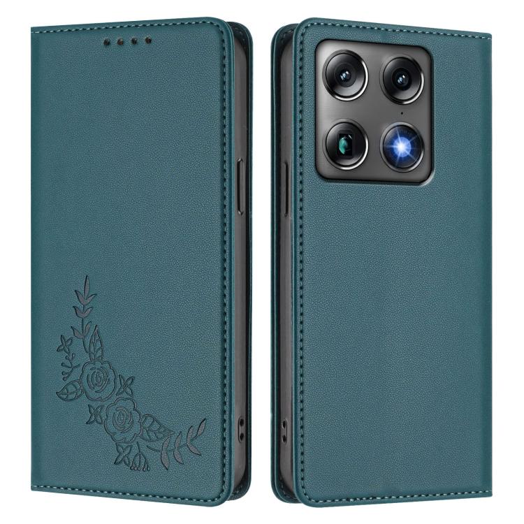 For Motorola Moto X70 Air Pro / Signature 5G Peony Embossed Magnetic RFID Vegan Leather Phone Case